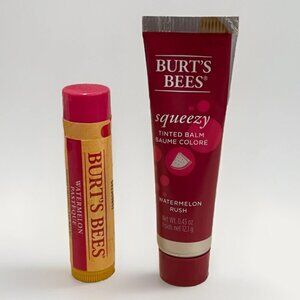 Burt's Bees Lip Balm & Squeezy Tinted Balm Cream Merry Melon perfect for Travel